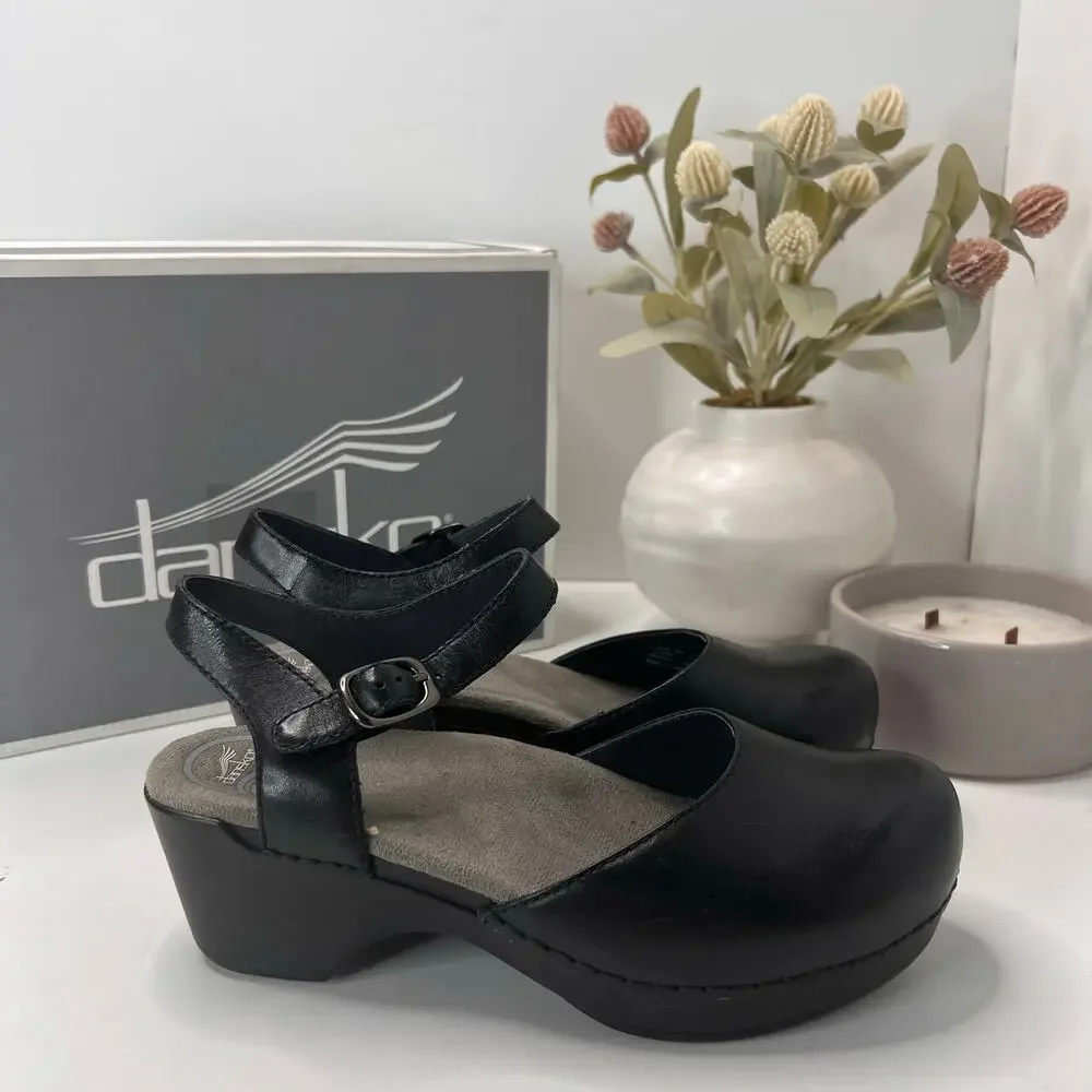 Dansko Sam Soft Full Grain Leather Mary Jane Shoe Black Women 5.5/EU36 Tried On - Picture 3 of 11